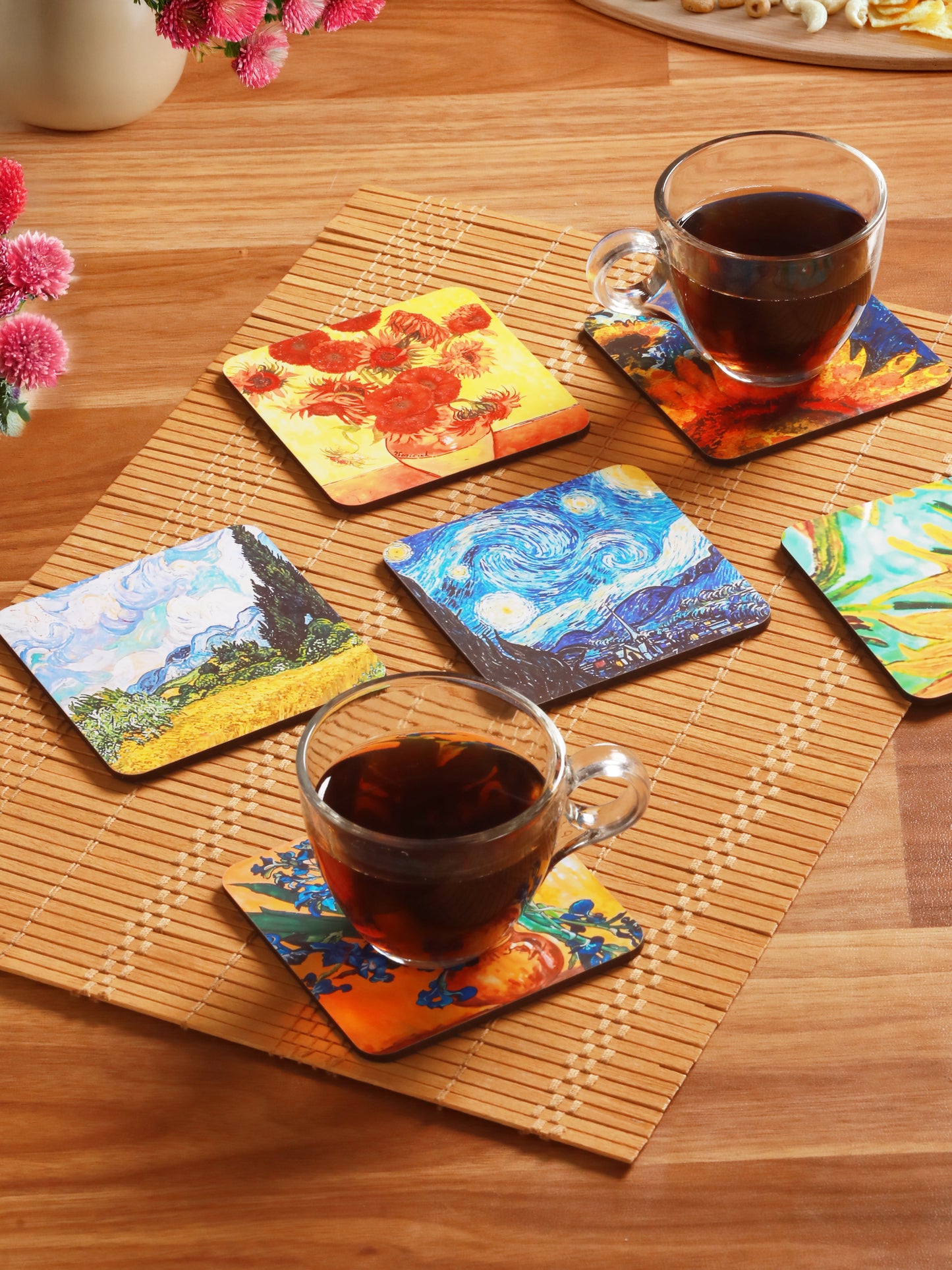 Vangogh Art-Set Of 6 Wooden Coaster