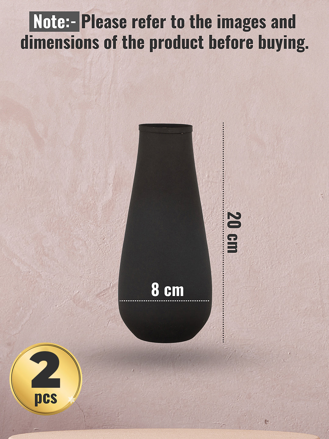 Areitha Metal Vase (Black) - Set Of Two