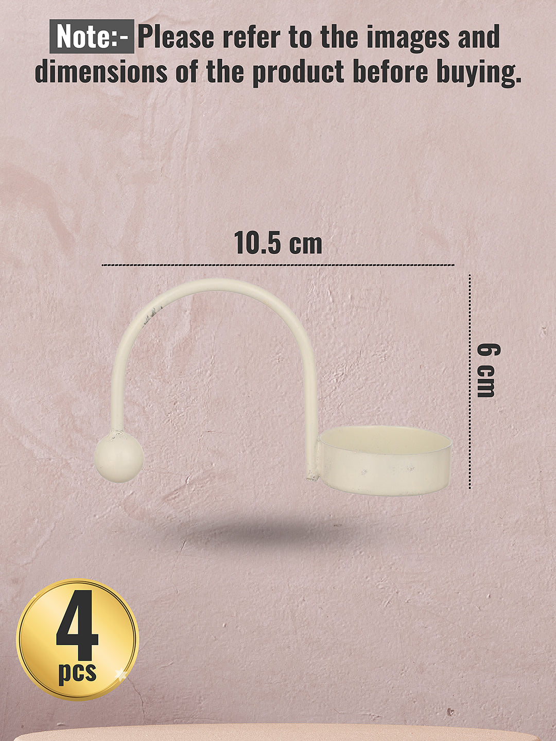 Mosaic Glow Tea Light candle holder -Set of 4, White