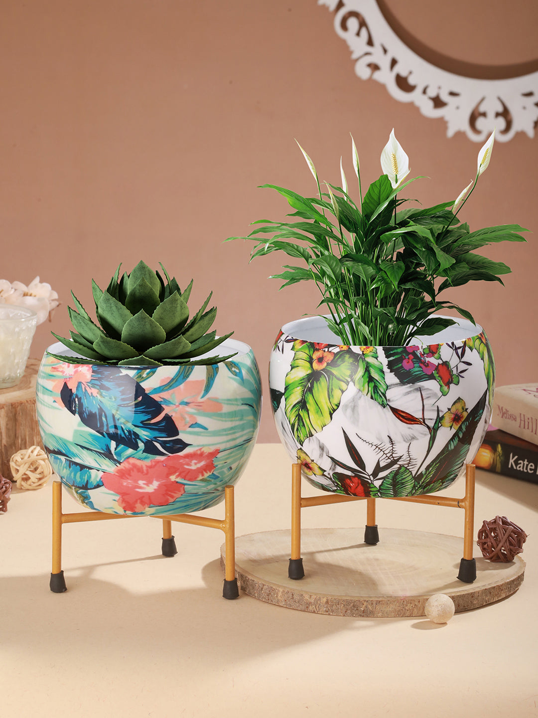 Tropical Tweet Handcrafted Planter With Stand