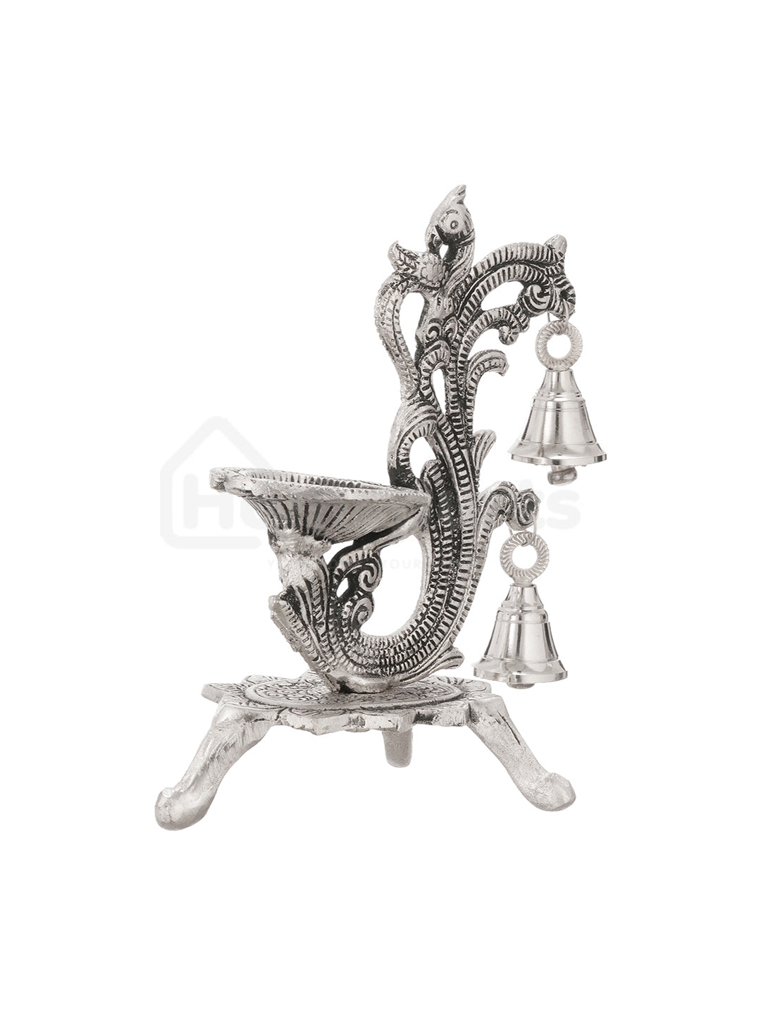 Saanjh Glow German Silver Bell Diya (set of 2)