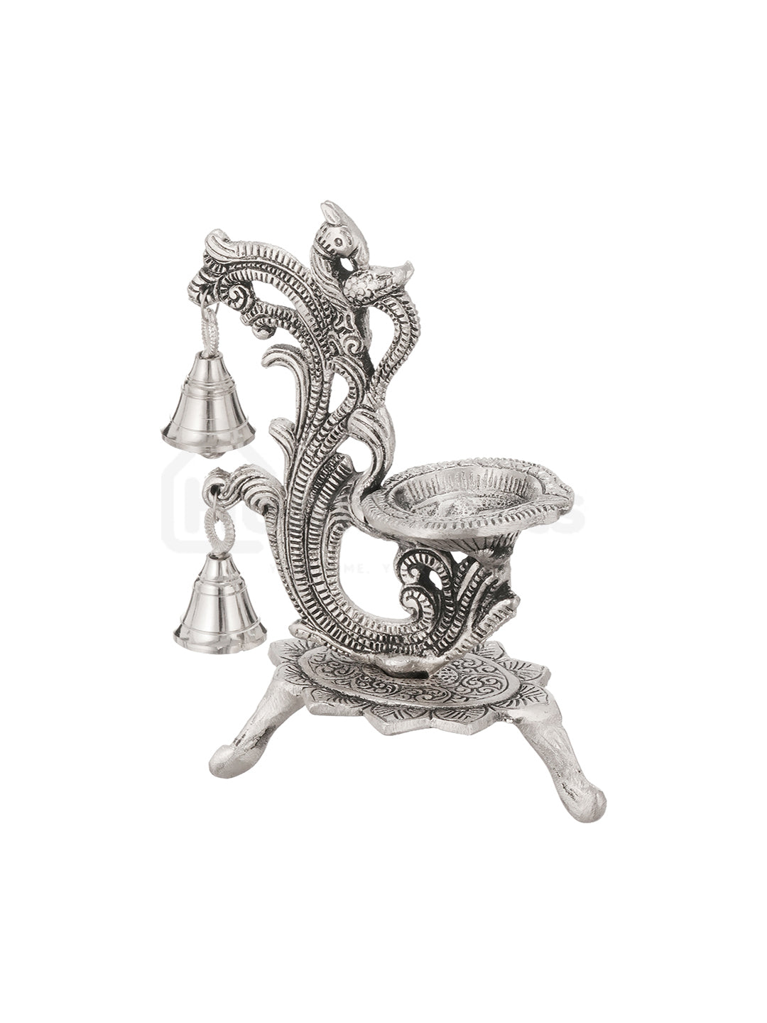 Saanjh Glow German Silver Bell Diya (set of 2)