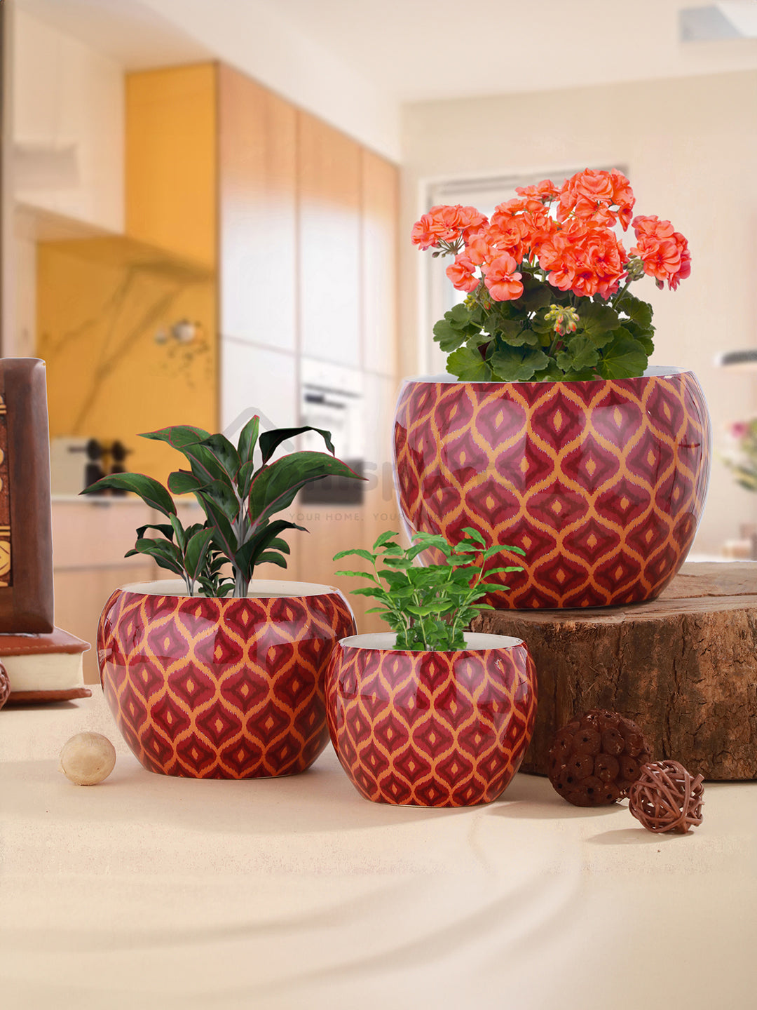 Meenakari Ethnic Handcrafted Planter - Set Of Three
