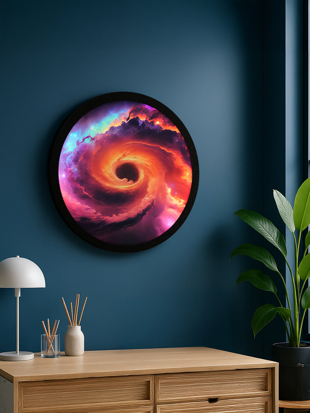 Luminous Galaxy Round MDF Wall Light Décor