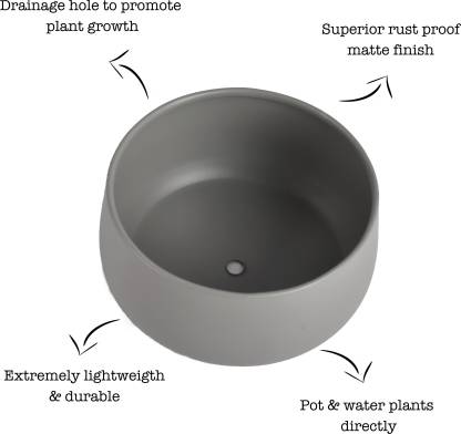 Helena Hue Planter (Grey) - Set Of Two