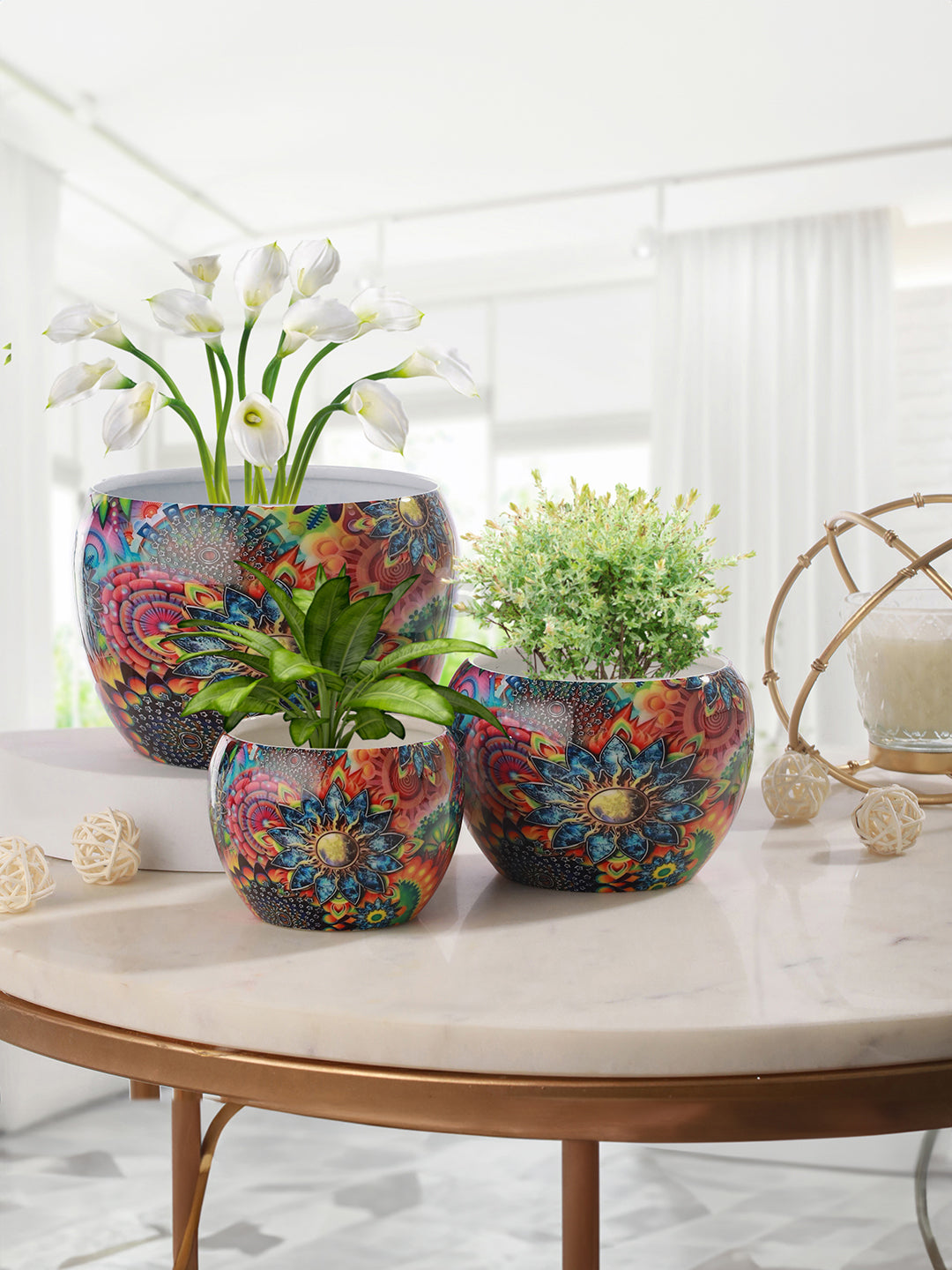 Elitta Ethnic Handcrafted Planter - Set Of Three