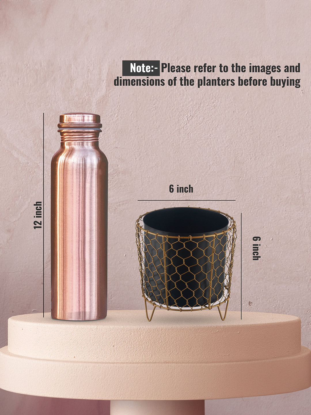 Luxurious Golden Net Black Planter