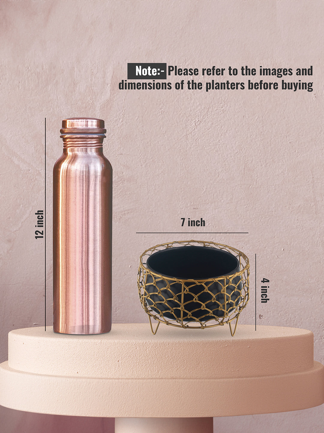 Luxurious Golden Net Black Planter