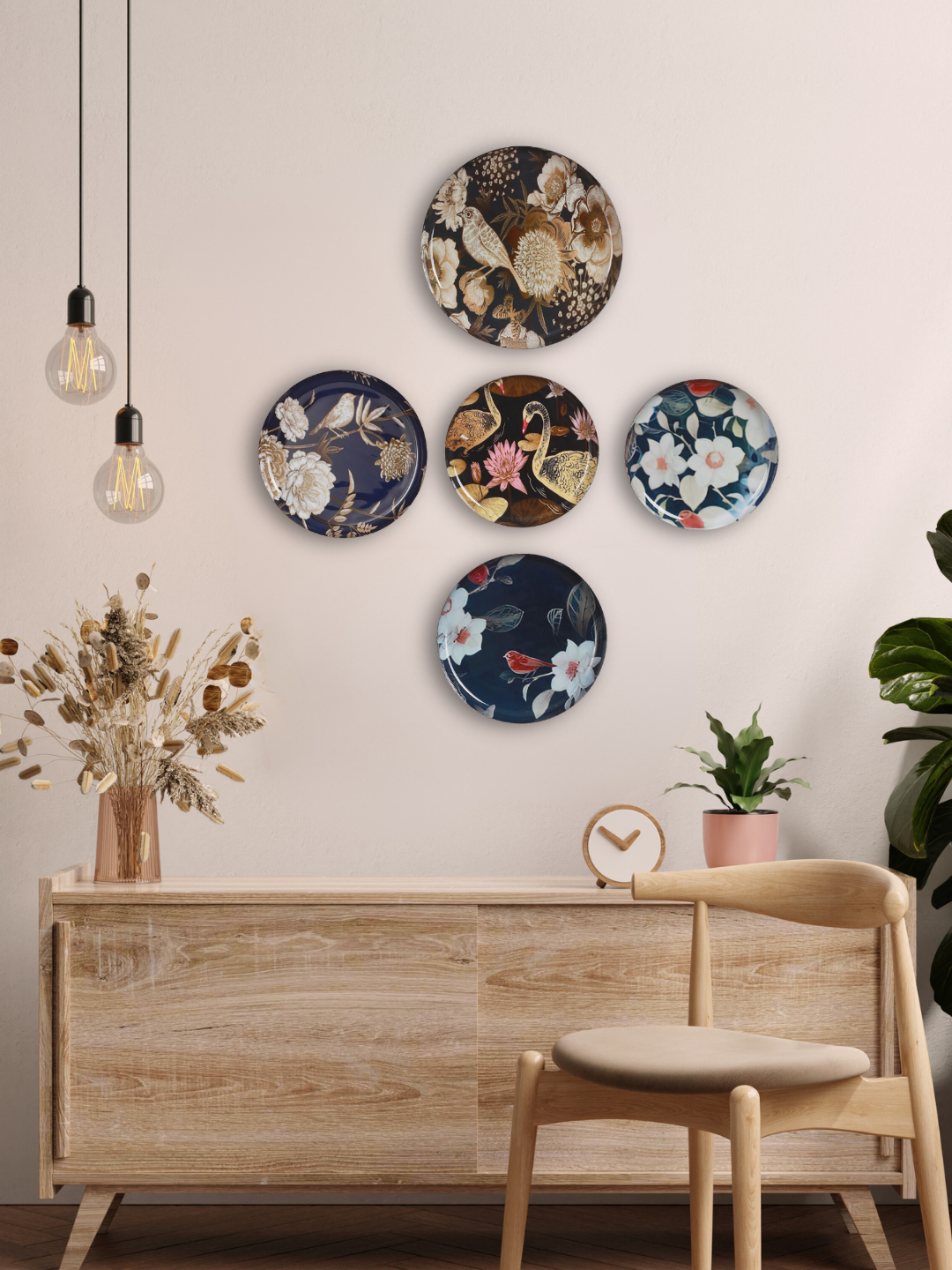Oriental Blooms Wall Plates