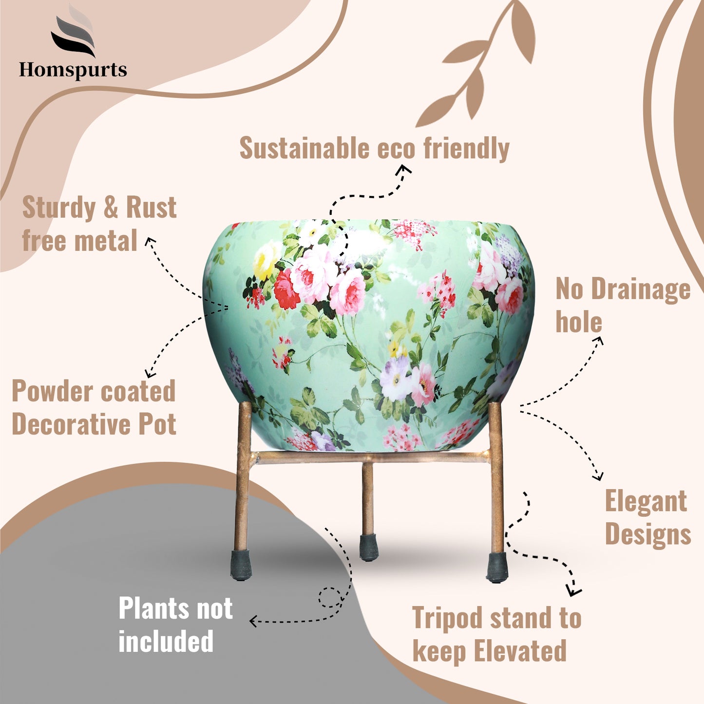 Aglo Bloom Handcrafted Planter With Stand