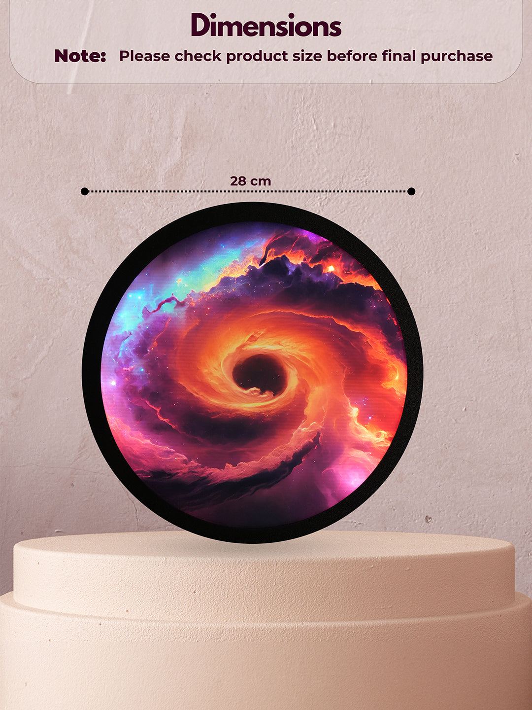 Luminous Galaxy Round MDF Wall Light Décor