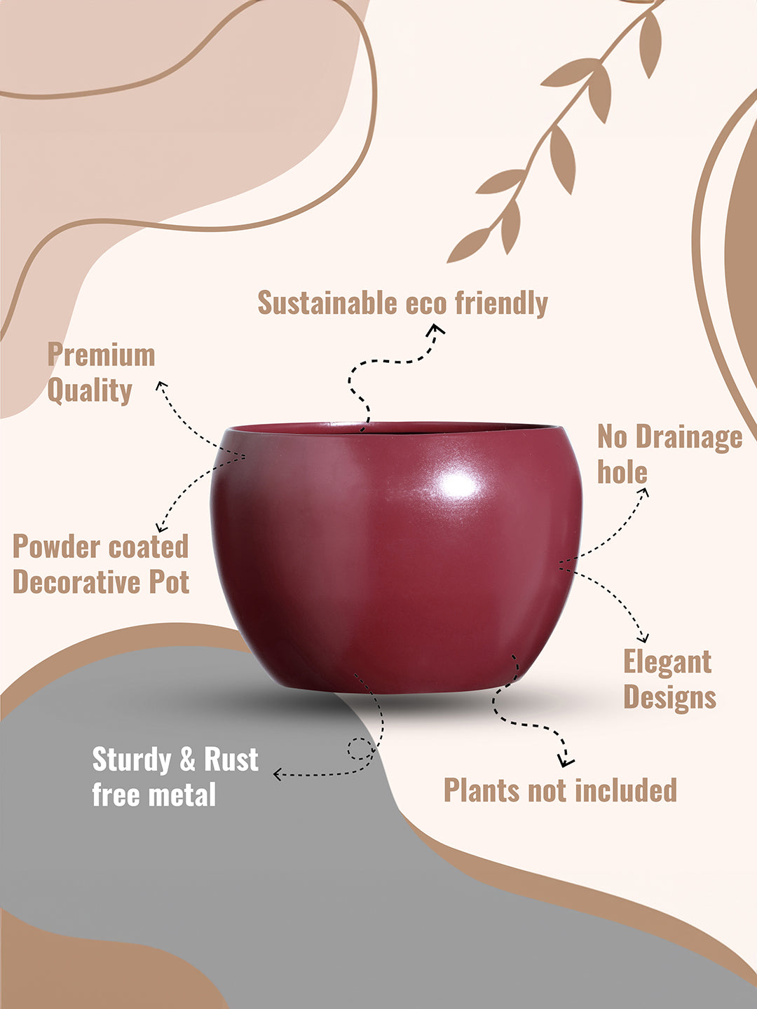 Marsha Miro Planter (Red) - Set Of Two