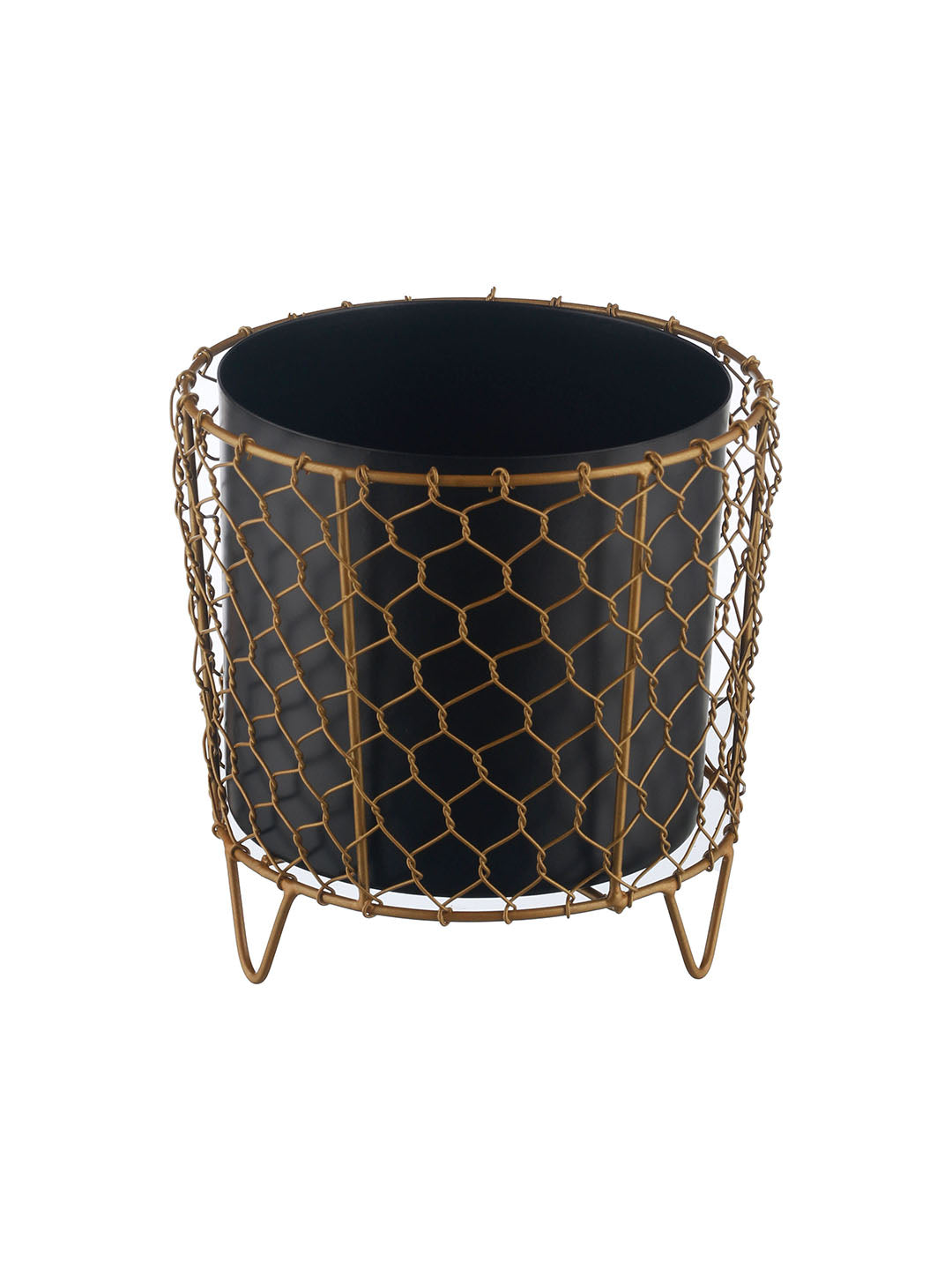 Luxurious Golden Net Black Planter