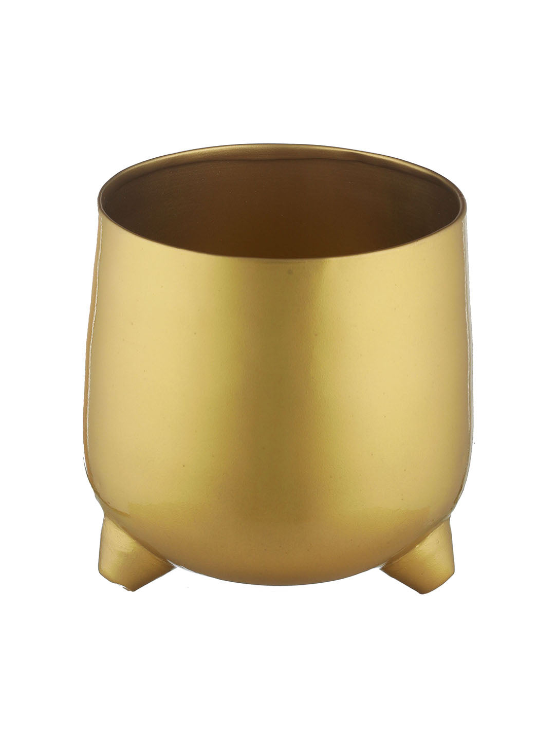 Classic Gold-Toned Solid Metal Planter With legs