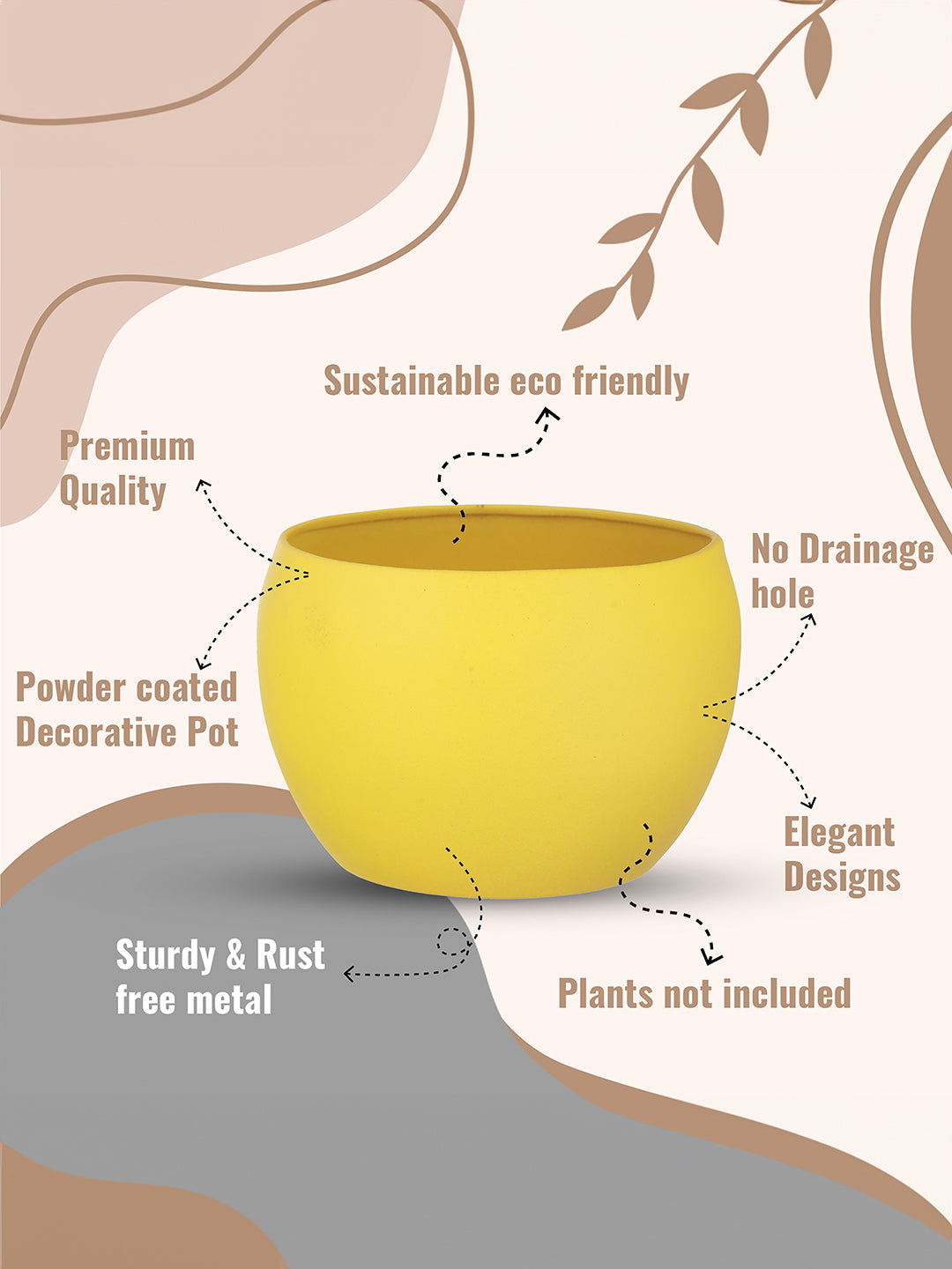 Ivera Dune Planter (Yellow) - Set Of Three