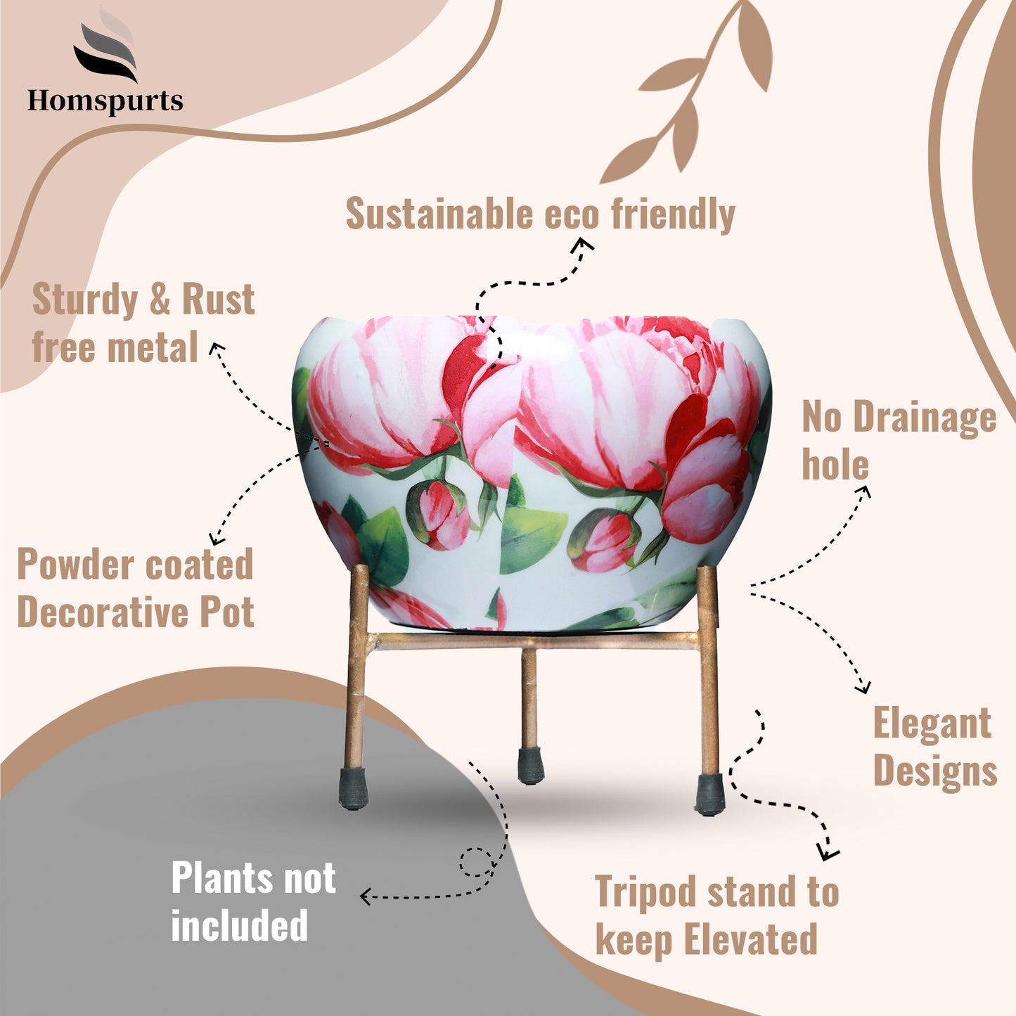 Lotus Bloom Handcrafted Planter With Stand