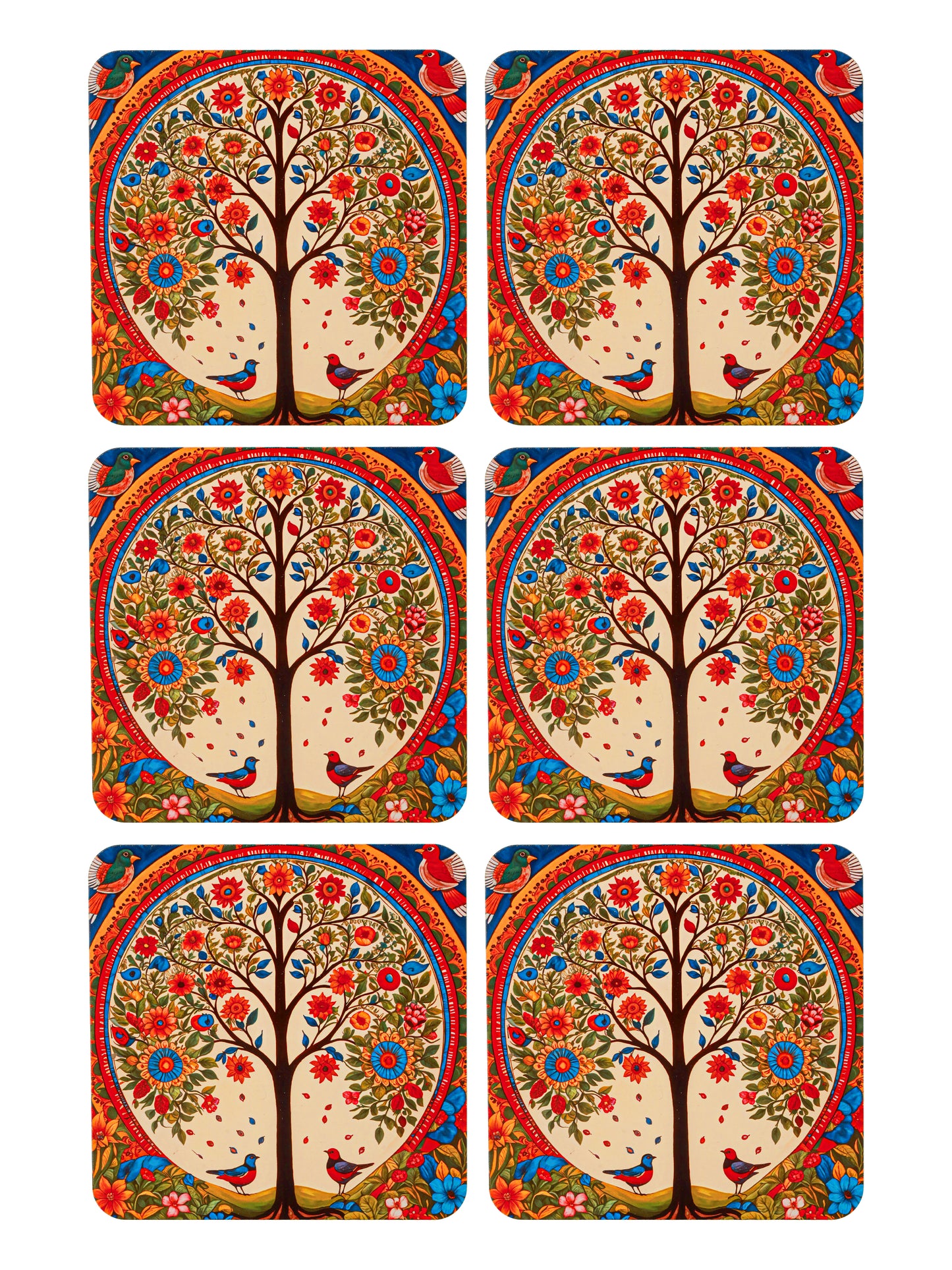 The beauty of nature-Set Of 6 Wooden Coaster