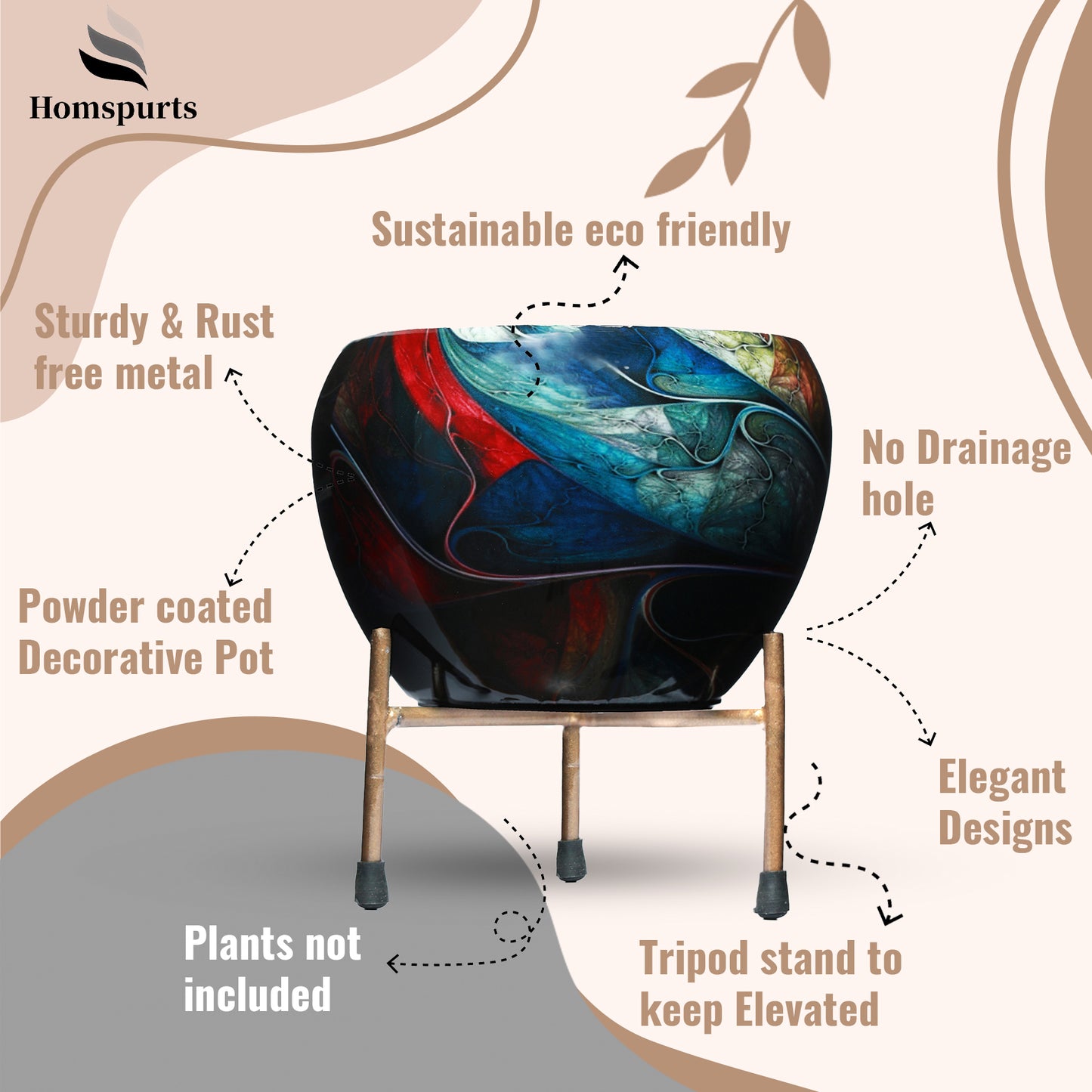 Glaze Glam Handcrafted Planter With Stand