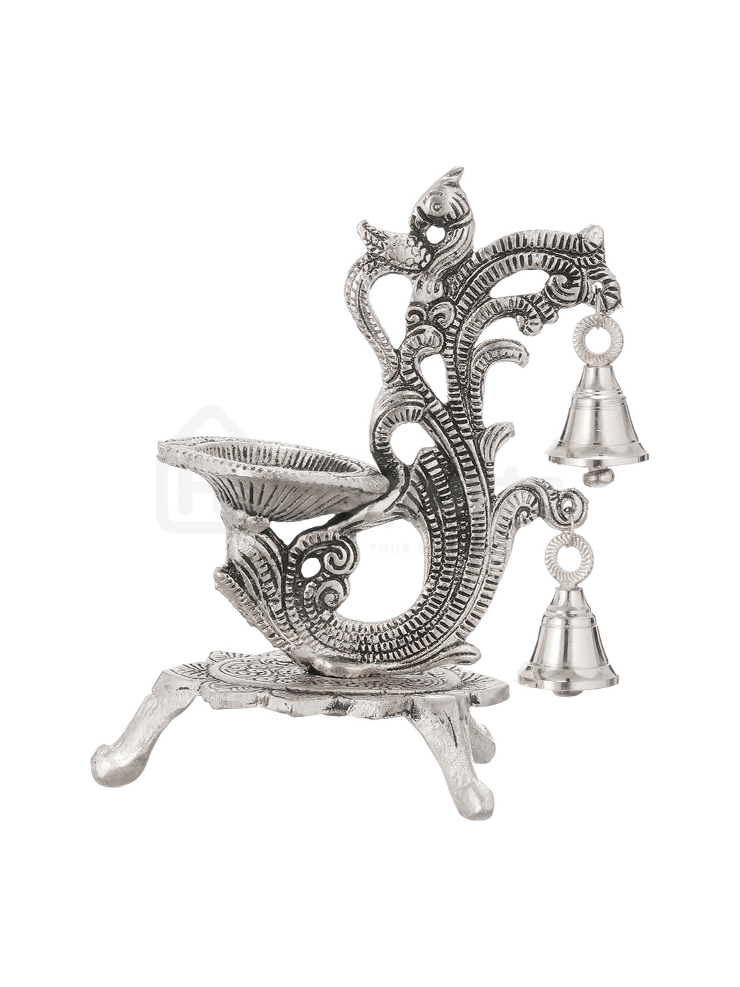 Saanjh Glow German Silver Bell Diya (set of 2)