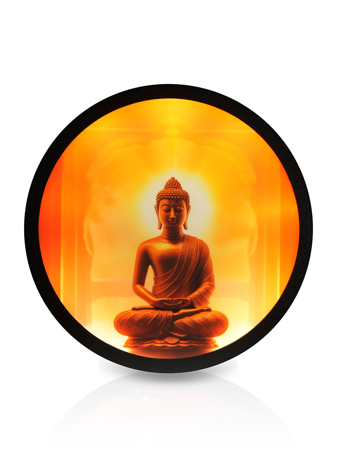 Zen Aura Buddha Round MDF Wall Light Decor