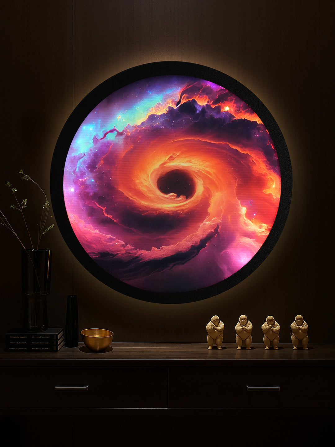 Luminous Galaxy Round MDF Wall Light Décor