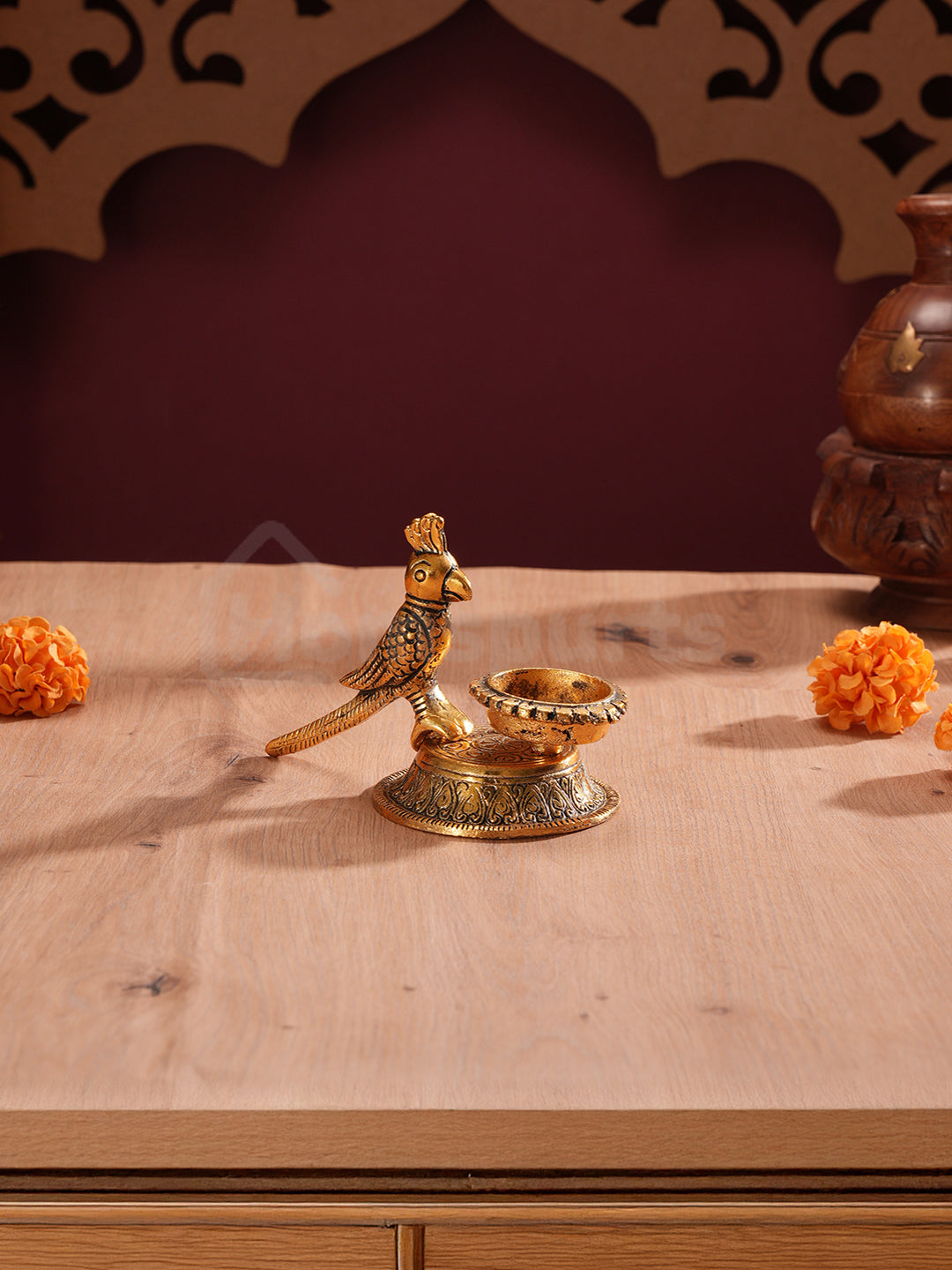 Metallic Parrot Duo Candle Holders