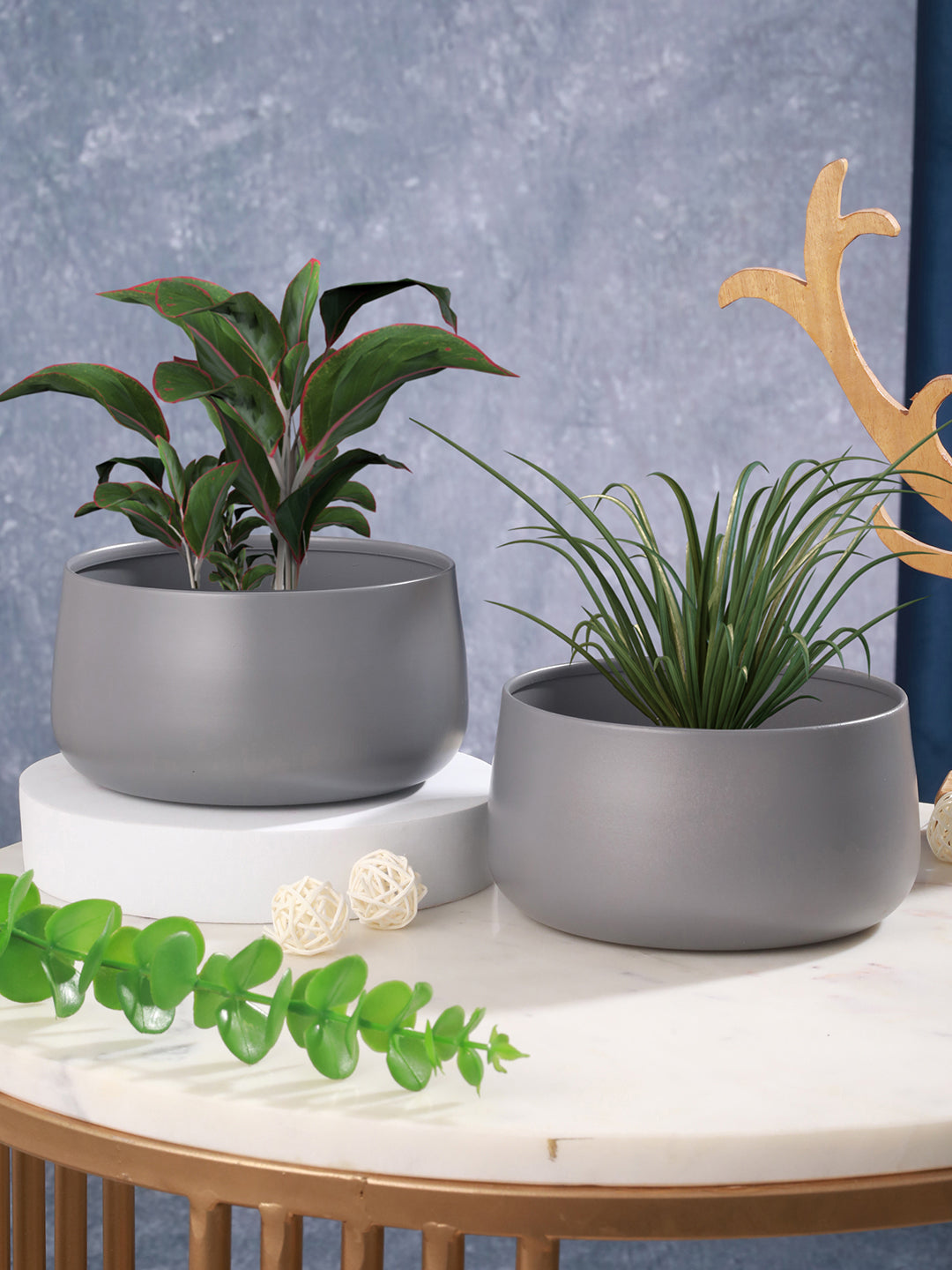 Helena Hue Planter (Grey) - Set Of Two