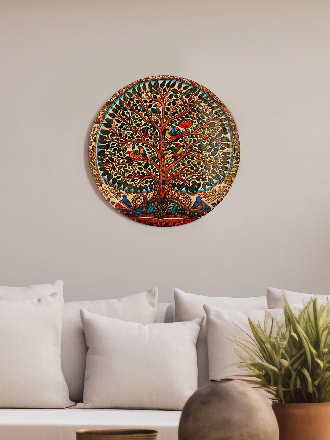 Madhubani Inspired Tree Wall Plate