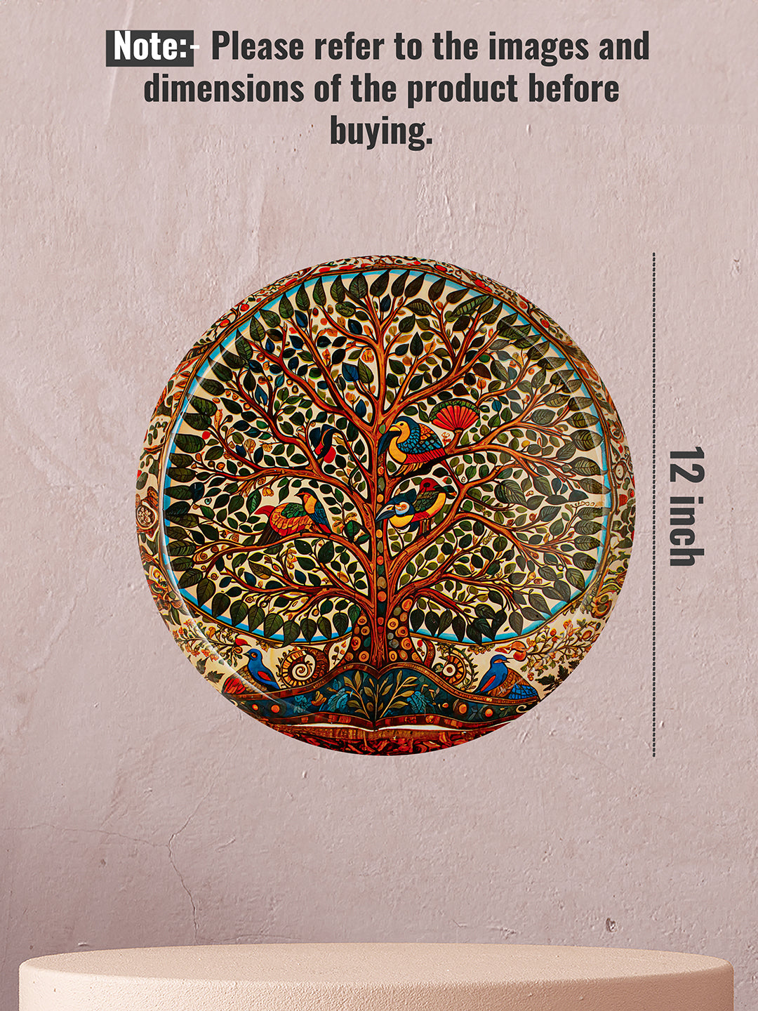 Madhubani Inspired Tree Wall Plate