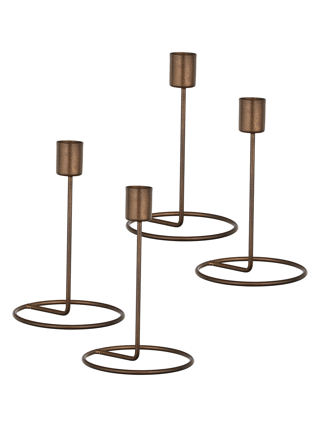 Crafted Gleam Tea Light candle holder-Set of 4, Antique