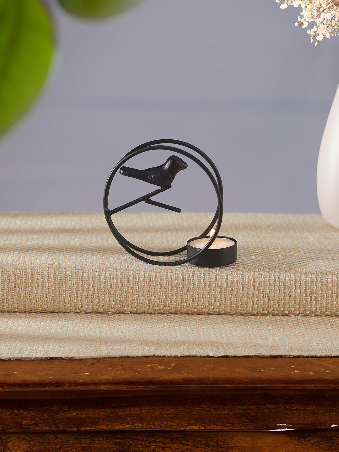 Glow Nest Tea Light candle holder-Set of 4, Black
