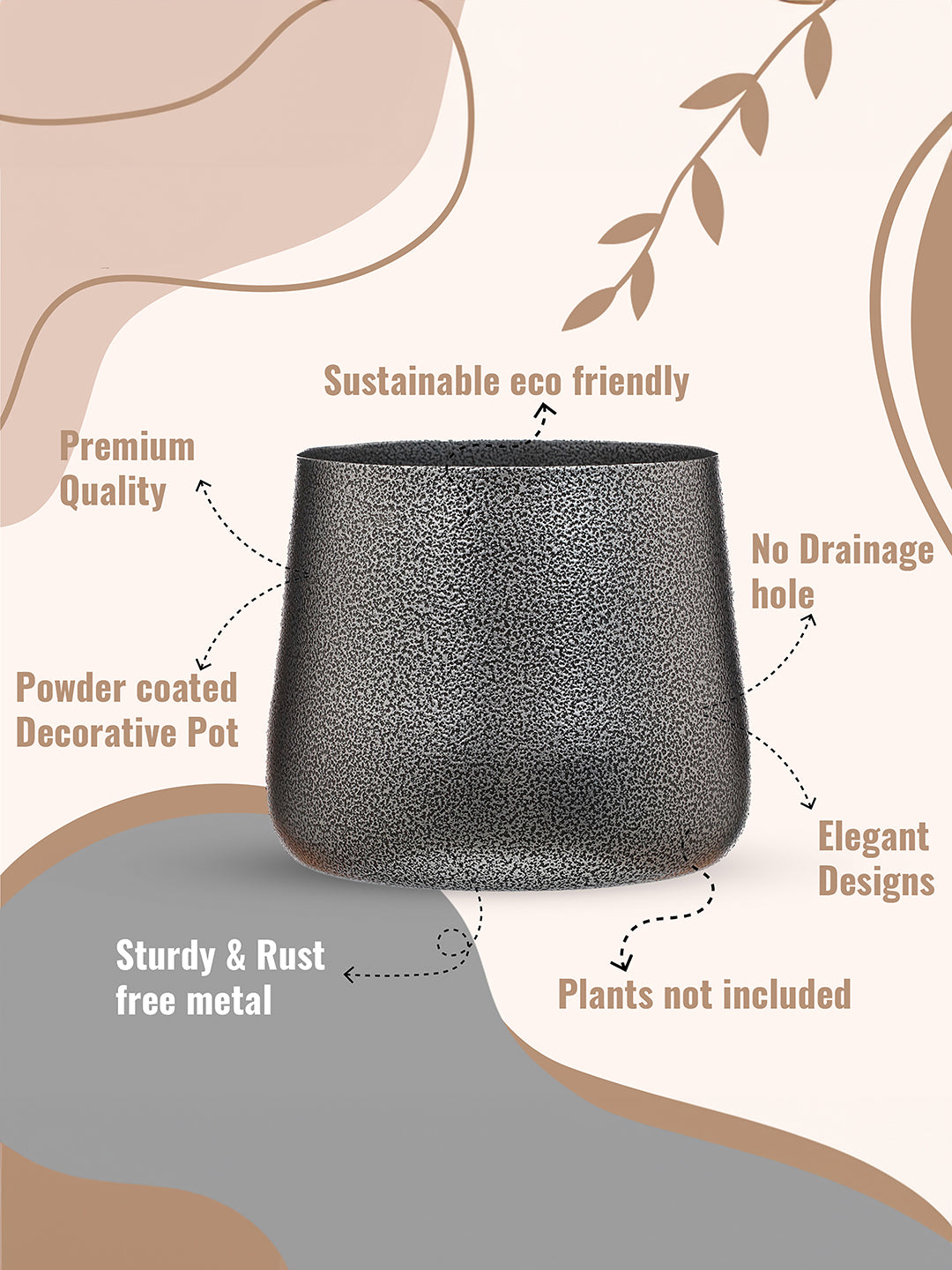 Nita Handcrafted Planter - Silver