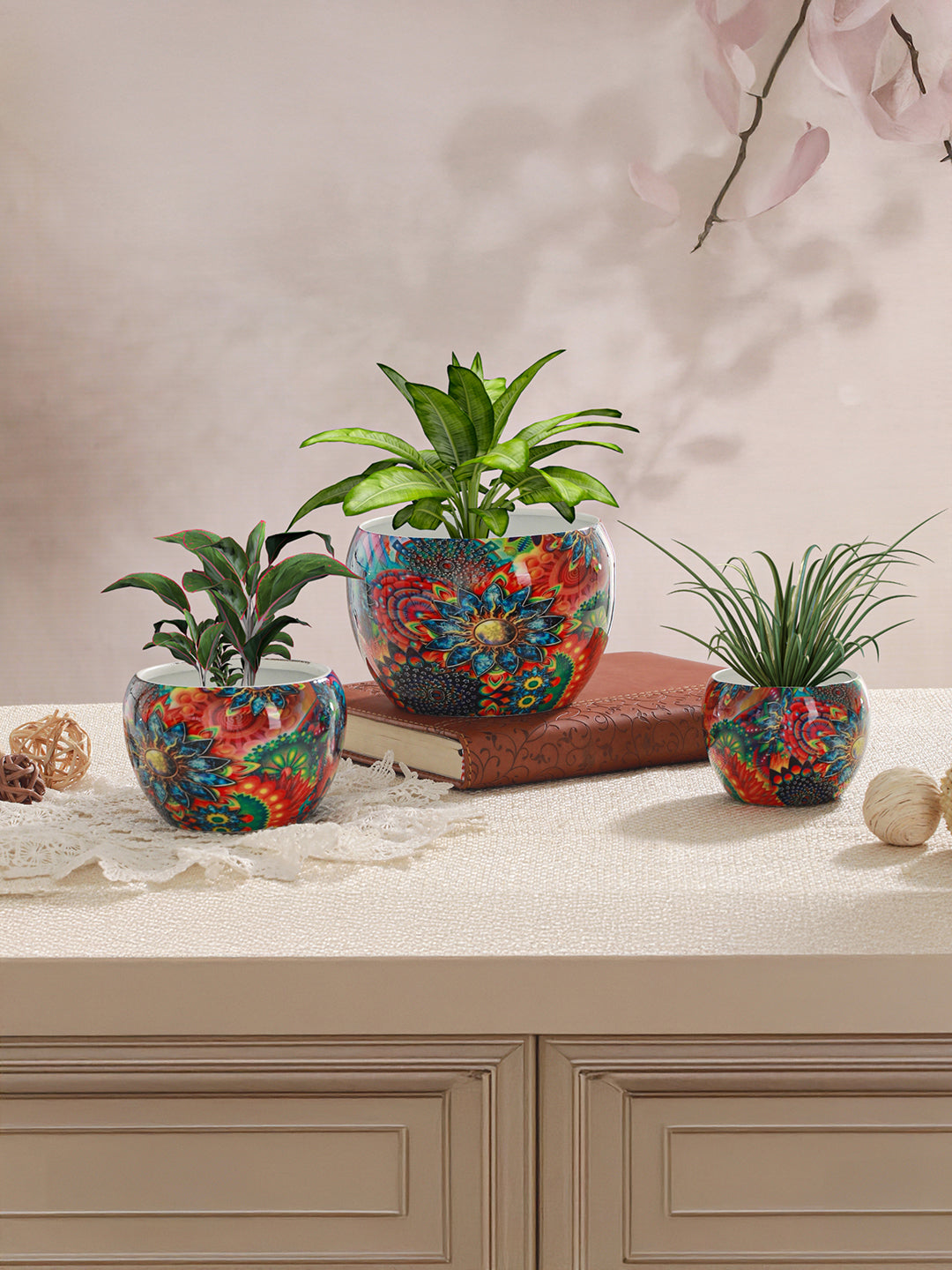 Elitta Ethnic Handcrafted Planter - Set Of Three