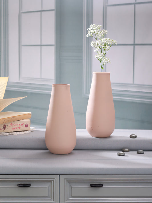 Areitha Metal Vase (Baby Pink) - Set Of Two