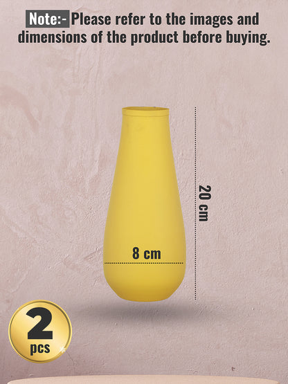 Areitha Metal Vase (Yellow) - Set Of Two