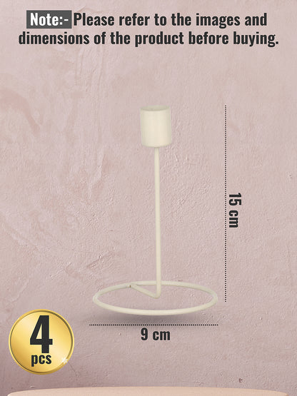 Crafted Gleam Tea Light candle holder-Set of 4, White