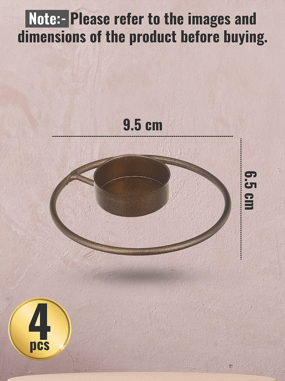 Rustic Radiance Tea Light candle holder -Set of 4, Antique