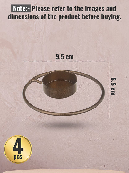 Rustic Radiance Tea Light candle holder -Set of 4, Antique