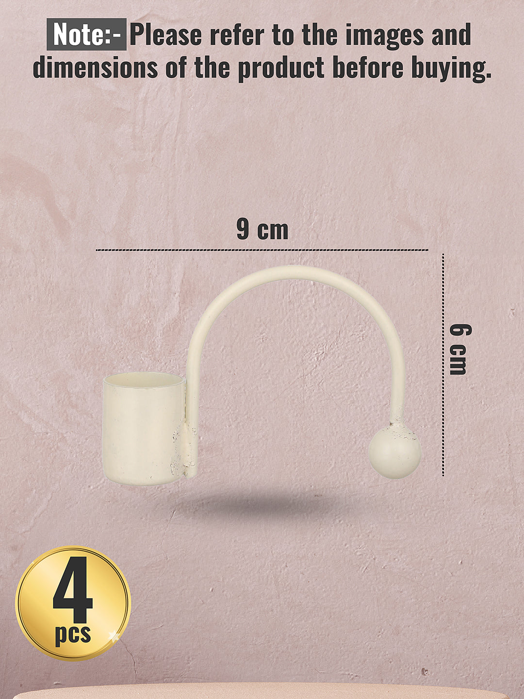 Aura Lights Tea Light candle holder-Set of 4, White