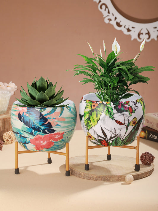 Tropical Tweet Handcrafted Planter With Stand