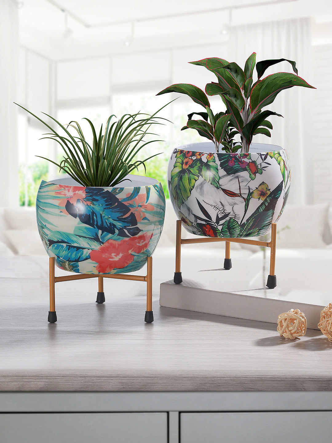 Tropical Tweet Handcrafted Planter With Stand
