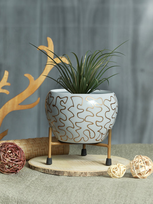 Ivory Luxe Handcrafted Planter With Stand