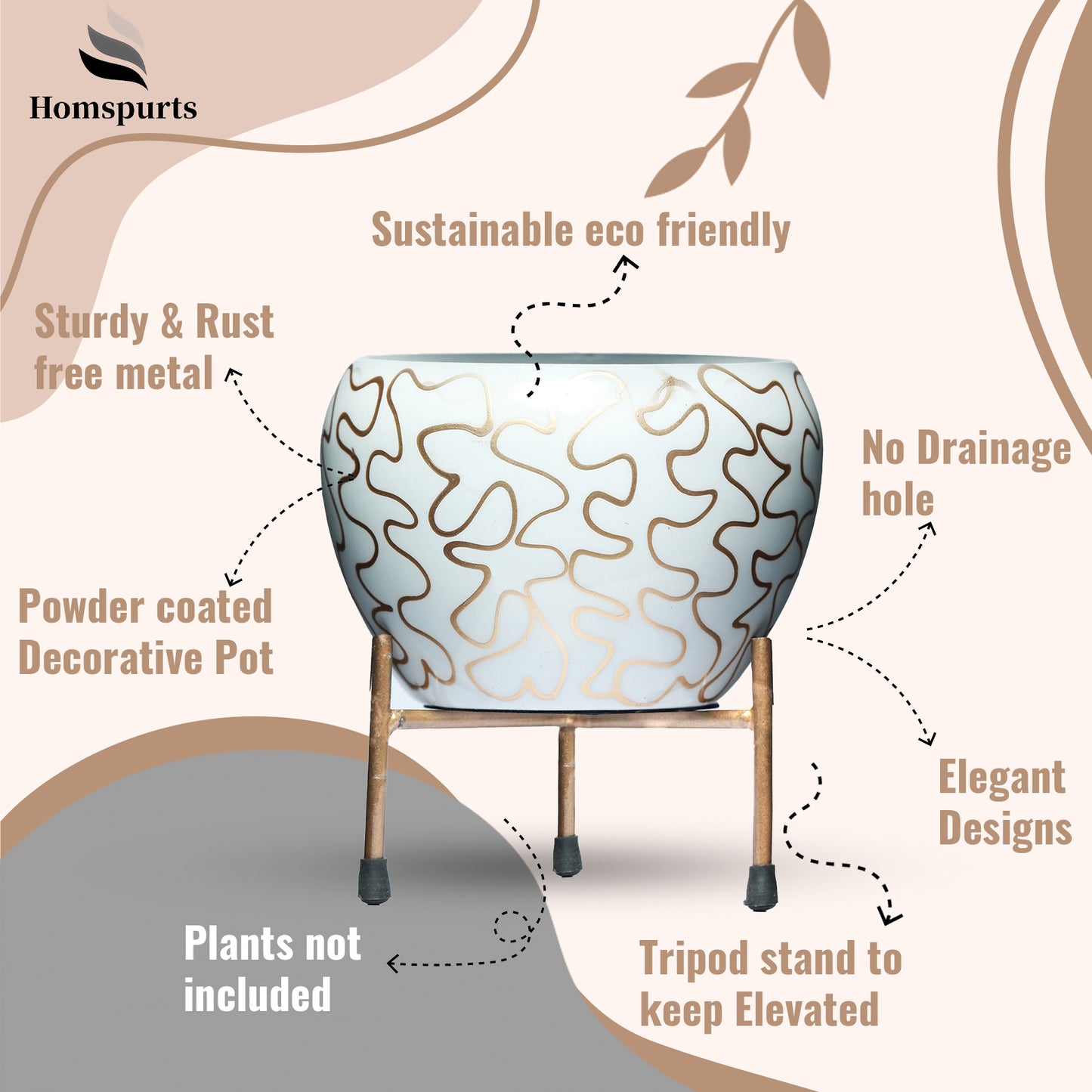 Ivory Luxe Handcrafted Planter With Stand