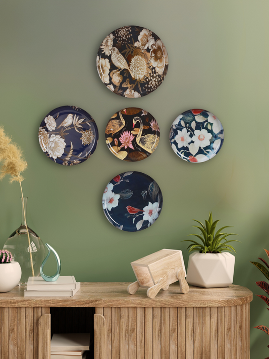 Oriental Blooms Wall Plates