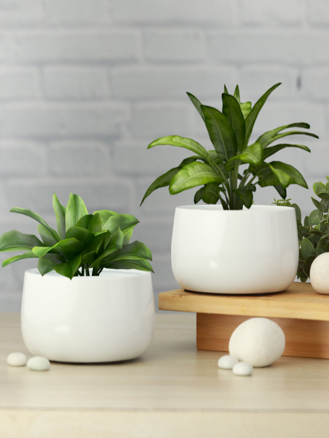 Helena Hue Planter (White) - Set Of Two