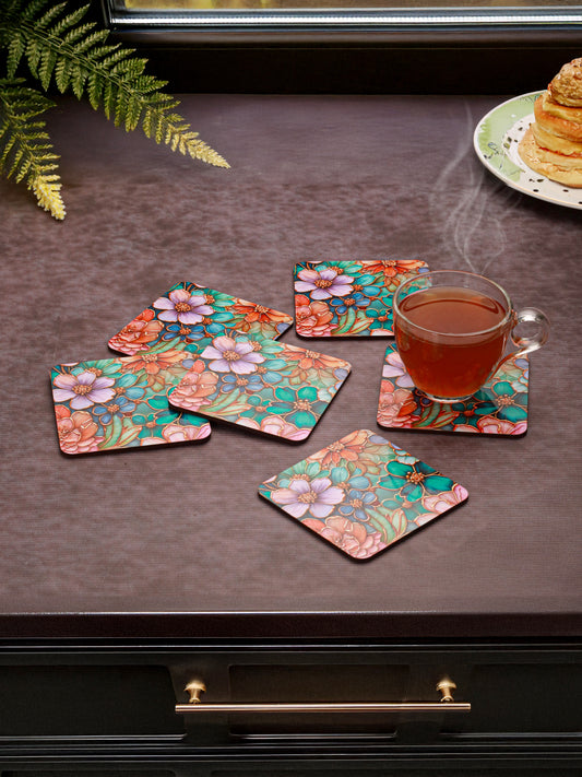 Refreshing Nature-Set Of 6 Wooden Coaster
