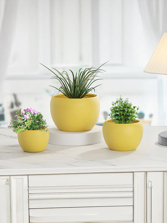 Ivera Dune Planter (Yellow) - Set Of Three