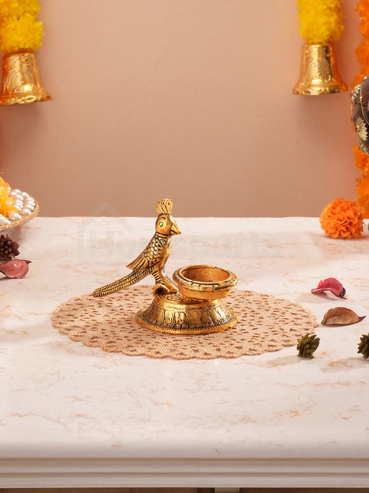 Rustic Parrot Glow Tealight Holder