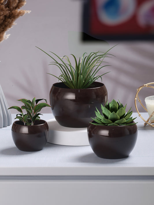 Ivera Dune Planter (Brown) - Set Of Three