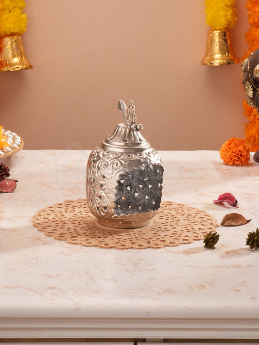 DivineNest Antique Silver Diya
